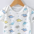 thumbnail image 4 of KPOPLK Summer Newborn Infant Boy Outfit Mamas Baby Boy Clothes Boy Oversized Romper Shirts Short Sleeve Onesie Size 6-9 Months,Light Blue, 4 of 5