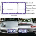 thumbnail image 2 of OTOSTAR 1 Pack Bling License Plate Frame, 3 Rows Handcrafted Shiny Rhinestones Premium Stainless Steel 2 Holes License Plate Frames with Anti-Theft Screws Caps Set (Violet), 2 of 8