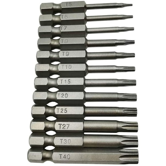 Torx Head Screw Driver Bit 12 Pcs Security Torx bit set 1/4 Hex Shank T5-T40
