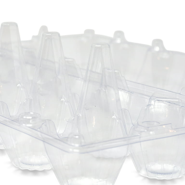 50 Pack Plastic Egg Cartons Cheap Bulk 12 Count Clear Blank Egg Containers  for Chicken Eggs, Reusable Egg Holder for Home Ranch Farm Commercial Market