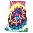 thumbnail image 7 of Lsque Geometry Dash Pattern Fuzzy Fleece Throw Blanket Extra Large,Super Soft,Fluffy and Warm Blankets for Couch,Bed,All Season Use (50"x40"), 7 of 7