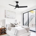 thumbnail image 3 of 42" Modern Black Dimmable DC Motor Ceiling Fan with Light and Remote for Bedroom and Office, 3 of 18