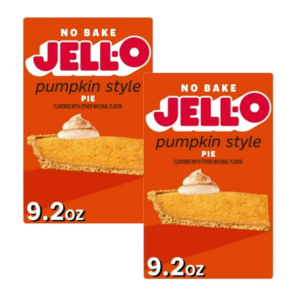 Jell-O No Bake Pumpkin Style Pie Dessert Kit with Filling Mix & Crust Mix, 9.2 oz Box (2 pack)