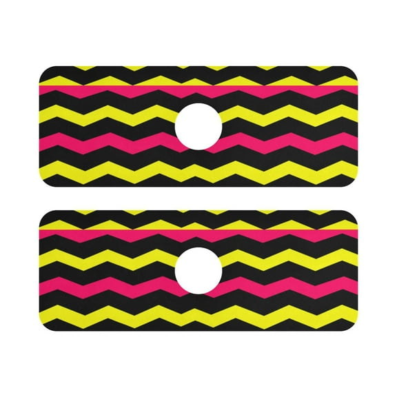 Zigzag Pattern Quick Dry Silicone Algae Faucet Pad 14.7x5.4in 2 Pack Absorbent Mat for Kitchen Sink, Bathroom Countertop