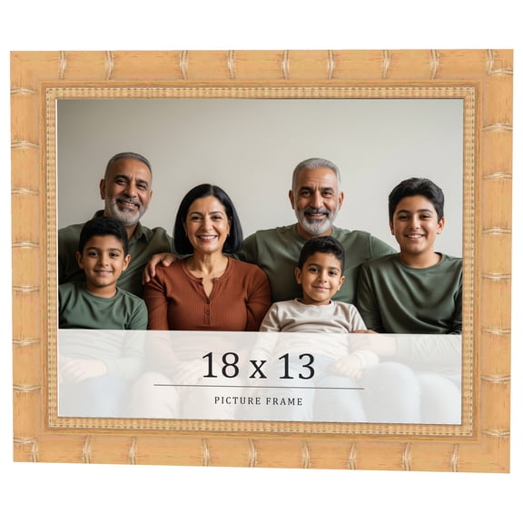18x13 Light Brown Bamboo Real Wood Picture Frame Width 1.5 inches | Interior Frame Depth 0.5 inches