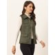 thumbnail image 3 of Chaqueta sin mangas rústica para mujer con botones y botones tipo anorak estilo cargo de ante sintético Ejercito Verde L, 3 of 5