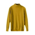 thumbnail image 5 of Knit Sweaters for Women Mock Turtleneck Warm Sweater Long Sleeve Tops Casual Soft Lightweight Shirts Yellow 2XL, 5 of 7