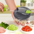 thumbnail image 1 of Picadora manual de alimentos de 3 cuchillas Procesador de alimentos manual Picadora de ajo de mano para verduras Frutas Carne, 1 of 9