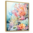 thumbnail image 2 of Designart "Soft Hues Coral Watercolor I" Coastal Coral Under Water Floater Framed Wall Decor, 2 of 5