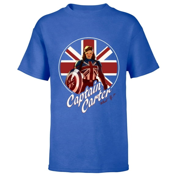 Marvel WHAT IF…? Captain Carter Super Hero - Short Sleeve T-Shirt for Kids – Customized-Royal
