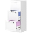 thumbnail image 1 of HOMCOM White 3-Drawer MDF Filing Cabinet with Lock, Adjustable A4/Letter Rails, 15.7"W x 15.7"D x 39.8"H, Secure Office Storage for Home Office & Study, 1 of 7