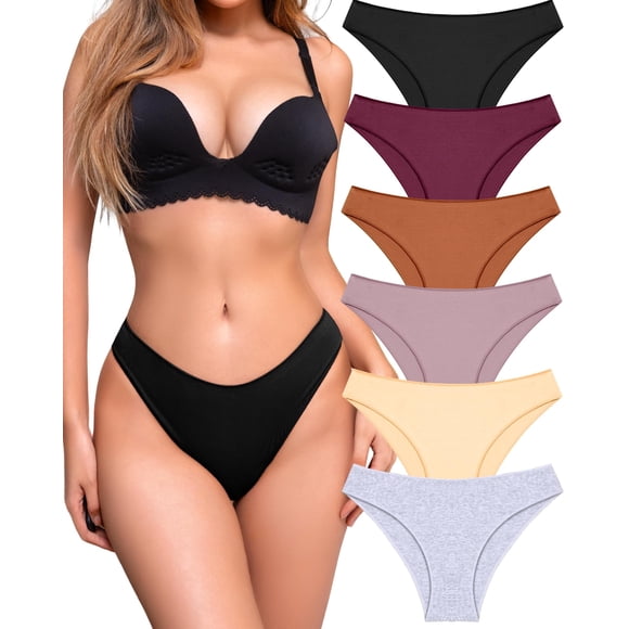 Ropa interior de algodón UNDER THE SEA, paquete de 6, bikini de talle bajo para mujer