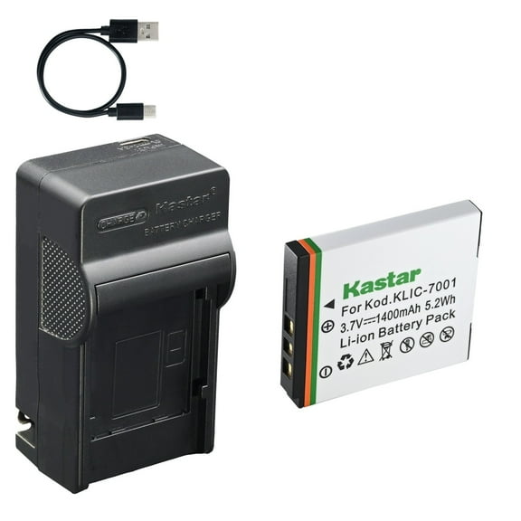 Kastar 1-Pack Battery and AC & USB-C Charger, Compatible with Kodak KLIC-7001, EasyShare M320 M340 M341 M753 M763 M853 M863 M893 M1063 V550 V570 V610 V705 V750, BenQ E1050 E1220, Agfa 1338 2338mt