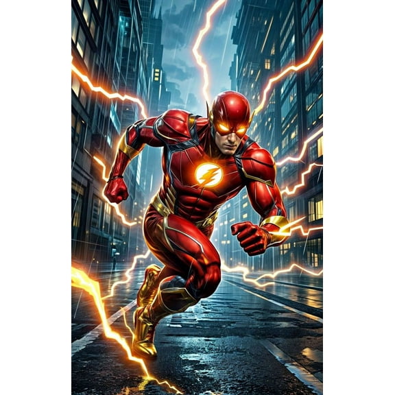 The Flash Diamond Painting Kits for Adults, Superhero DIY 5D Diamond Art Kits for Beginners Full Round Drill Diamond Dots Crystal Craft Kits for Home Wall Art Decor 12x16 inch