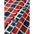 thumbnail image 4 of Red Womens Long-Sleeved Plaid Maxi Dress With V-Neck And Belted Waist, Casual Retro Swing Style, 4 of 7