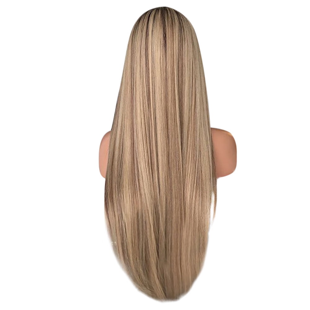 DOPI Human Hair Wigs For Women Black Color Natural Lace Hair Sexy Gradient Blonde Party Wigs Long Curly Hair Mixed Colors S