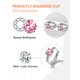 thumbnail image 5 of Pendientes de aro de plata de ley con piedras natales Silvora para mujer. Diamantes creados. Delicada joya de regalo para cumpleaños o Navidad, 5 of 8