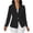 Black, variant on Womens Blazer Jacket Crew Neck Soft Long Sleeve Slim Lightweight Casual Office Short Suit Coat