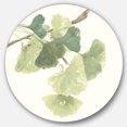 thumbnail image 1 of Designart « Watercolor Gingko Leaves I » Art Mural Rond en Métal Style Ferme - Disque de 36, 1 of 5