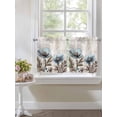 thumbnail image 3 of Half Window Curtains 24 Inches Long, Spring Floral Window Treatment Curtain Drapes, Teal Tulip Farmhouse Retro Botanical Herb Short Curtains Tiers for Kitchen Over Sink, 27.5"x24", 2 Panels, 3 of 7