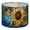 Color 3, variant on Linen Drum Lampshades Bold Stained Glass Desert Scene Saguaro Fiery Hues 13"x13"x10" Light Shade for Table Lamps Floor Lamp Shades Lampshade Replacement Assembly Required