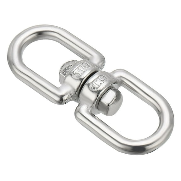 Uxcell Double Ended Swivel Eye Hook M5 Working Load 80kg/176 lbs 316 Stainless Steel Eye to Eye Swivel Shackle