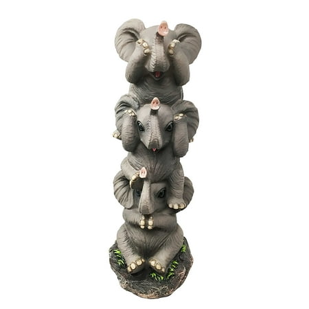 Pachyderm Friends Funny See Hear Speak No Evil Elephants Figurine Decor Sculpture Safari Elephant Lovers, This well crafted figurine measures 10.5