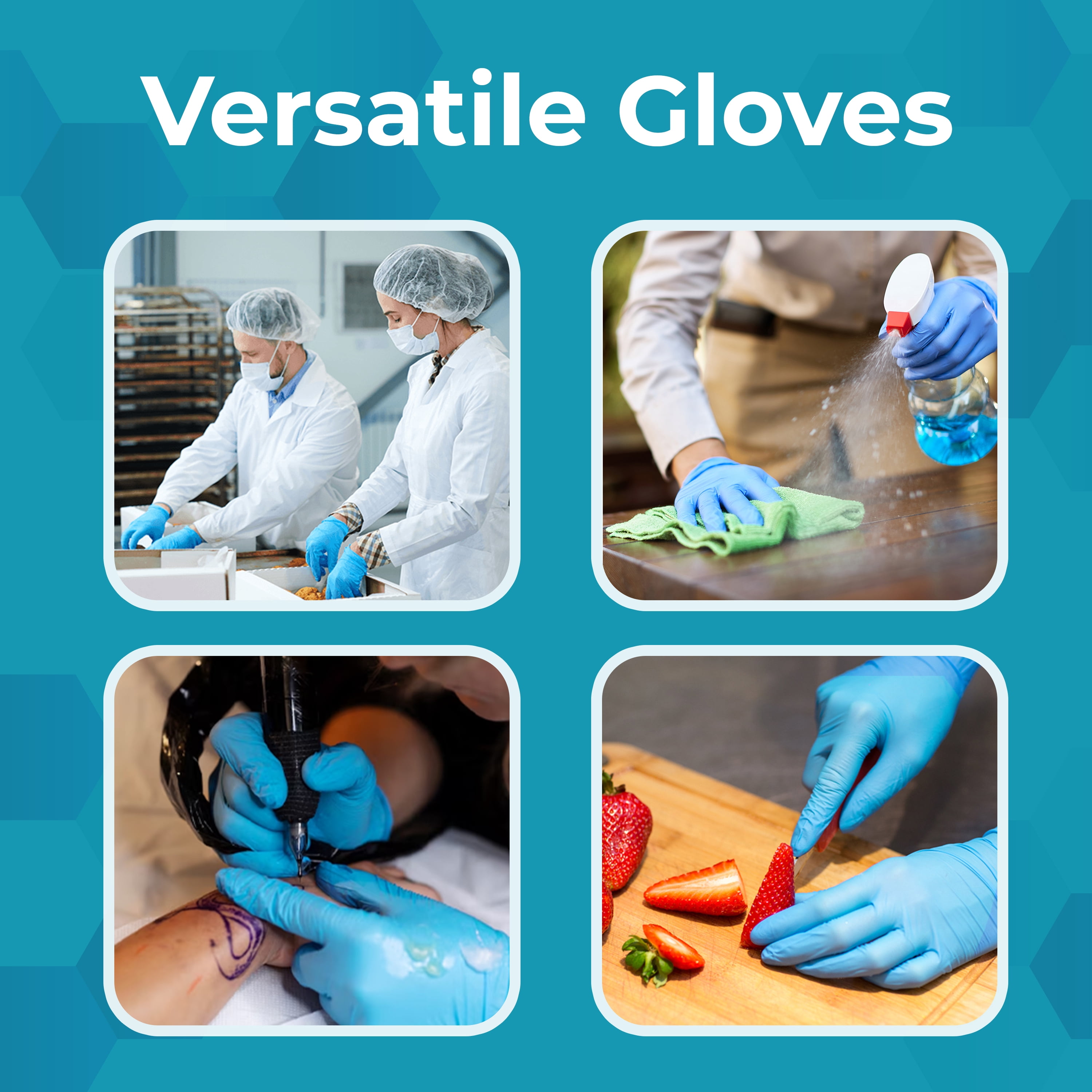 VOS Disposable Gloves Size Large – 1000 Pcs Box, Latex & Powder Free Nitrile Rubber Gloves, Food Safe, Single Use Protective Gloves For Cooking, Cleaning, Medical Use
