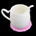 thumbnail image 3 of Juego de 6 posavasos de silicona redondos antideslizantes y resistentes al calor para teteras y tazas, color rosa, 3 of 4