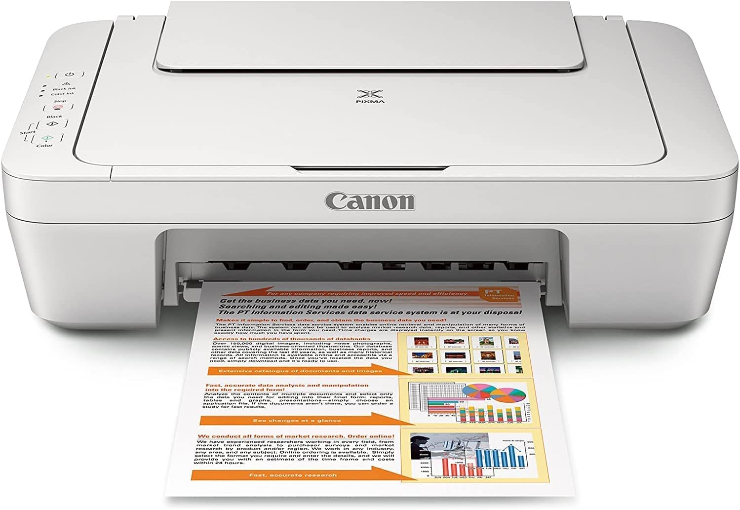 Canon PIXMA MG2520 - Multifunction printer - color - ink-jet - 8.5 in x 11.7 in (original) - A4/Legal (media) - up to 8 ipm (printing) - 60 sheets - USB 2.0 - image 2 of 5