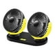 thumbnail image 2 of Mini ventilador de doble cabeza para automóvil, doble cabeza para verano, 3 niveles de , enfriador automático con ventilador automático , amarillo negro 24x16cm Yotijar Ventilador de refrigeración del coche, 2 of 9