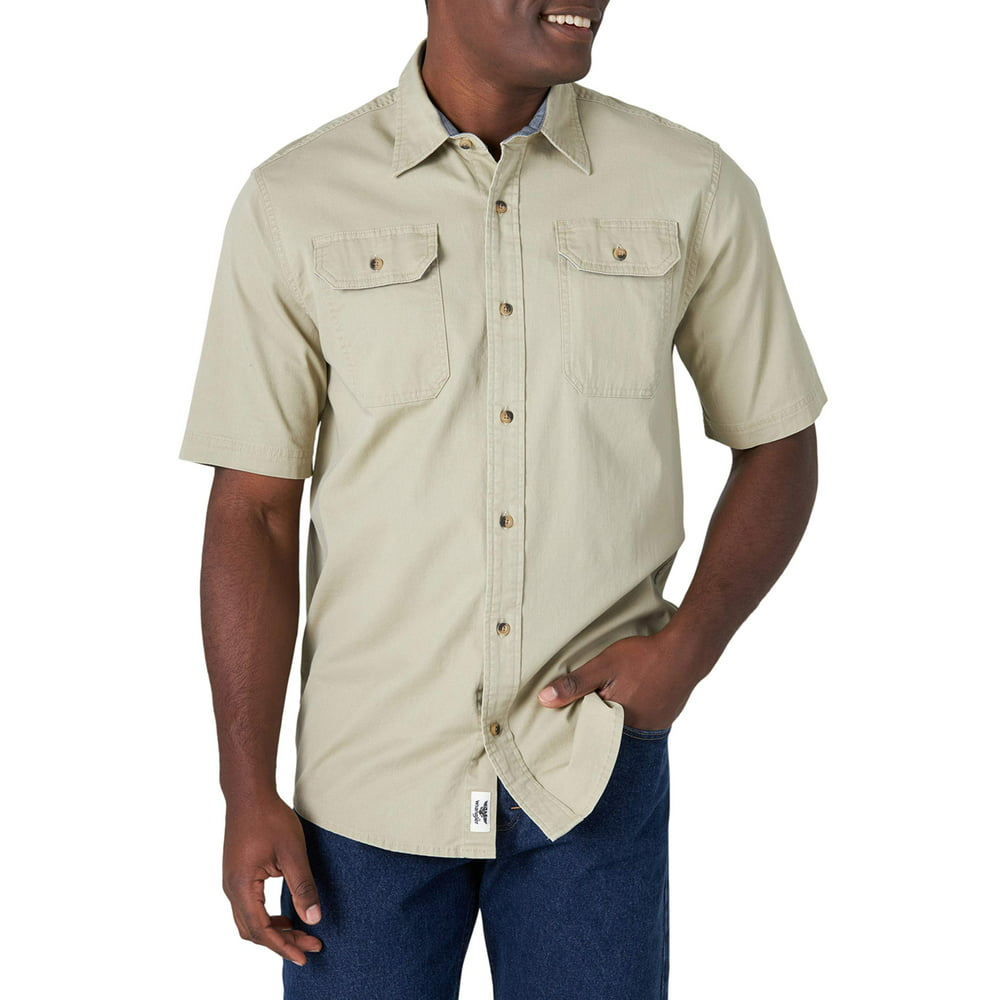 Wrangler - Wrangler Men's Short Sleeve Comfort Stretch Woven Shirt ...