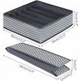 thumbnail image 2 of Underwear Storage, Set of 2 6 Compartment Foldable Drawer Organizer Box, Wavy Texture Nonwoven Drawer Storage Box Underwear Organizer, Wave Pattern, 2 of 5
