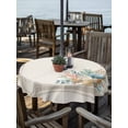 thumbnail image 2 of Outdoor Tablecloth with Umbrella Hole for Patio/Picnic/Party/Camping, Summer Coastal Waterproof Table Cloth Round Cover Washable, Nautical Beach Marine Life Beige Striped (Dia 54"), 2 of 8
