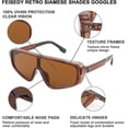thumbnail image 4 of Retro Aviator Square Sunglasses Sport Siamese S Goggles For Men Women B2722, 4 of 4