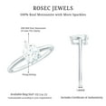 thumbnail image 5 of Rosec Jewels Moissanite Solitaire Engagement Ring 1 Carat - 6X8 mm Moissanite Teardrop Ring - D-VS1 Grade Certified, 18K White Gold, US 10.50, 5 of 8