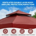 thumbnail image 5 of EAGLE PEAK 8' x 8' Outdoor Patio Gazebo, Steel Metal Gazebo With Soft Top Double Roof Canopy with Netting, Red, 5 of 9