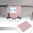 thumbnail image 2 of Unique Bargains PU Leather Car Sun Visor Organizer Glasses Holder and Card Holder Pink, 2 of 7