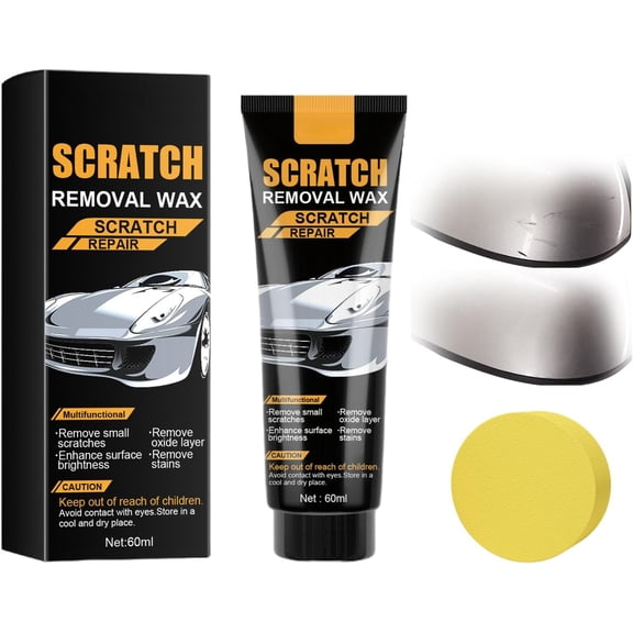 Scratch Removal Wax, 2026 New Upgraded Car Scratch Remover for Vehicles Deep Scratches with Sponge