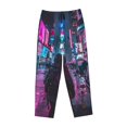 thumbnail image 4 of Balery Neon Night Cityscape print Women's Pajama Pants,Ultra Lightweight Pjs,Lounge Pant-Small, 4 of 9