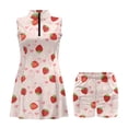 thumbnail image 3 of Yuyamidu Strawberry Daisy Tennis Golf Dress for Women Size S Moisture-Wicking Workout Golf Dresses with Shorts and Inner Pocket Anti Wrinkle Tennis Dress for Women, 3 of 7