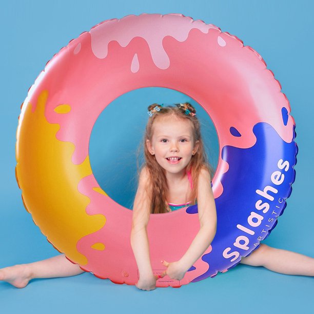 Tubo de flotadores de piscina Anillo de natación estampado suave y resistente para vacaciones en la playa (80)