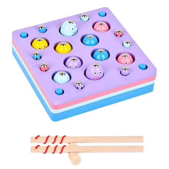 Baohd Ensemble de Jouets de Pêche Magnétiques en Bois pour Enfants, Jouet de Pêche Éducatif Précoce, Pêche au Poisson, Jeux Préscolaires pour Enfants No.3