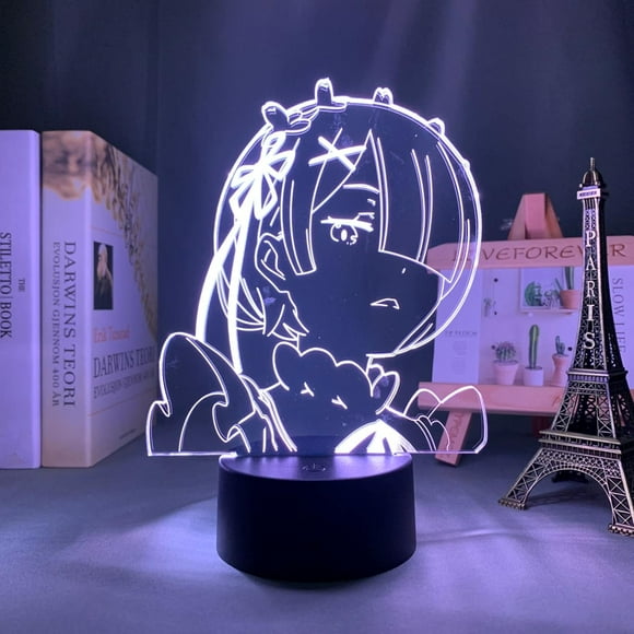 WJ Anime 3D Light Re Zero Starting Life in Another World Rem for Bedroom Decor Led Night Light Birthday Gift Room Deco Table Lamp