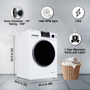 Equator Digital Compact 110V Vented/Ventless 18 lbs All-in-One Washer Dryer – White