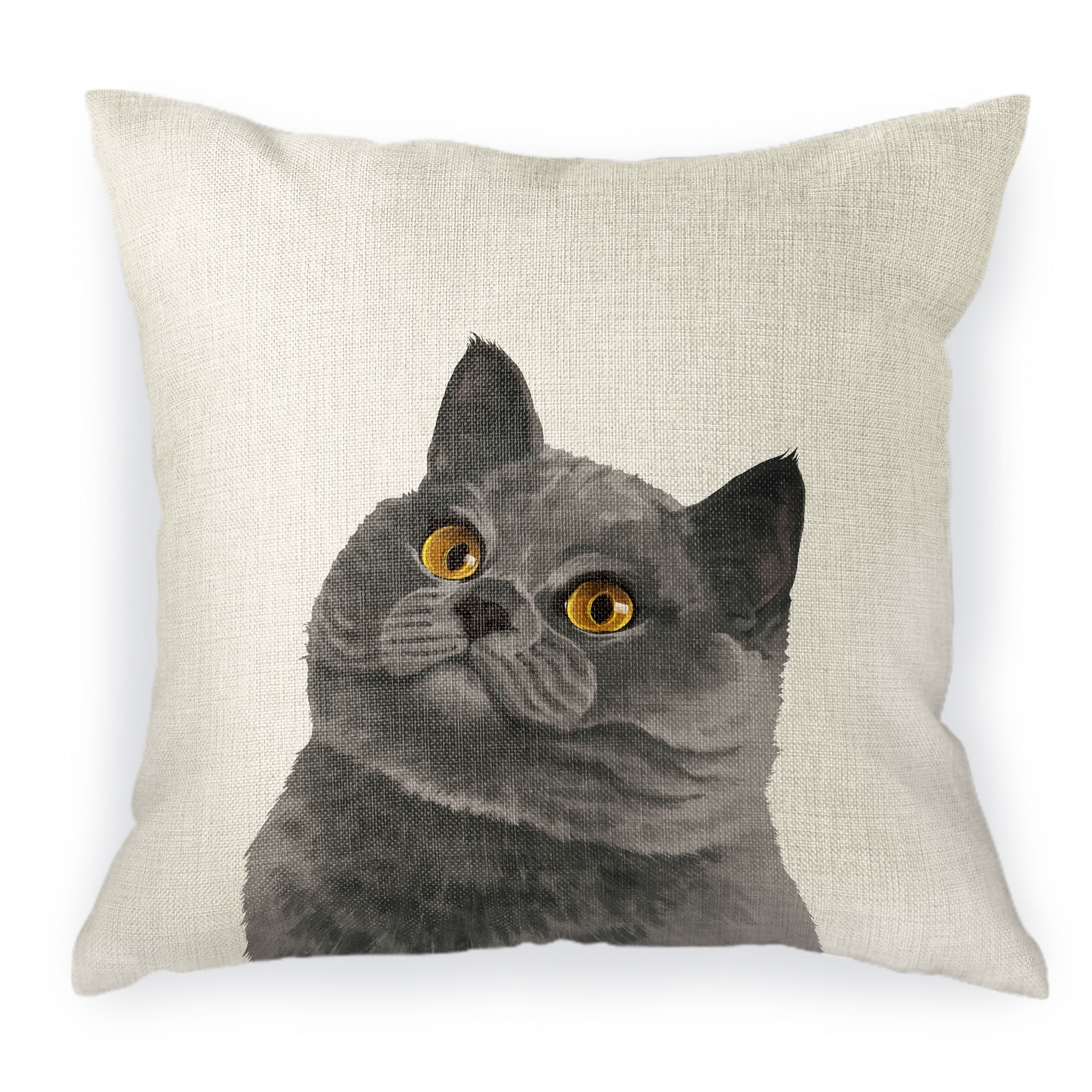 FINCIBO 18x18 inch Square Decorative Throw Sofa Pillow Cases, Cute Blue