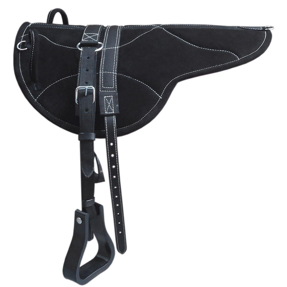 Hilason Natural Horsemanship Leather Bareback Treeless Saddle Pad Black