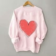 thumbnail image 4 of VgaVtl Womens Sweatshirts Oversized Valentines Long Sleeve Womans Tops Pink Soft Pullover Heart-shaped Festivals Tops, 4 of 4