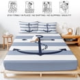 thumbnail image 5 of Twin Sze Fitted Sheet Set - Blue White Striped 2 Piece Bedding Sets 16" Deep Pocket Fitted Sheet with 1 Pillowcase, Navy Blue Beach Nautical Anchor Ocean Coastal Brushed Microfiber Hotel Bed Sheets, 5 of 9