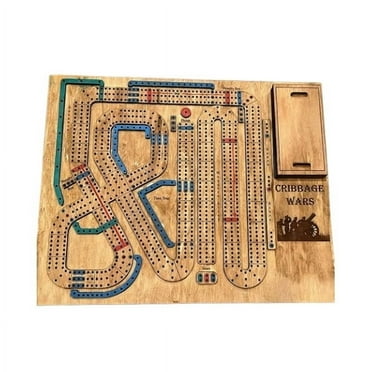 Clearance!Cribbage Wars Board Game, Cribbage War Game, 2024 New Wooden Cribbage Board Game Set, Fun Table Game with Wooden Board, for Adults and Kids (1Pc)